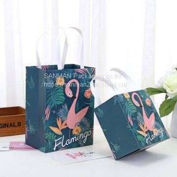 Luxury kraft valve paper lucky bag with handle