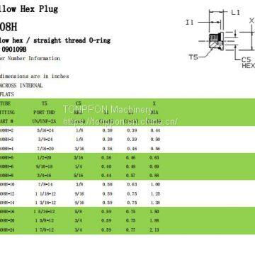 hollow hex plug6405H