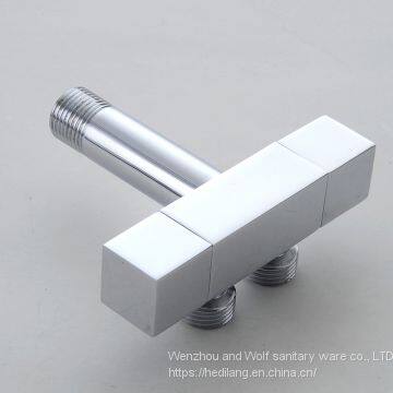 All Copper Square Multi-function Three-way Angle Valve One in Two Out photo-4