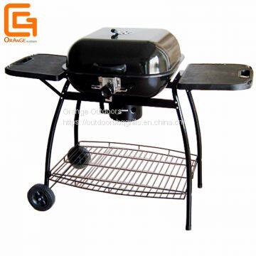 Square Shaped Barbecue Grill Burger Charcoal Bbq Outdoor Hamburger Grills With Side Table