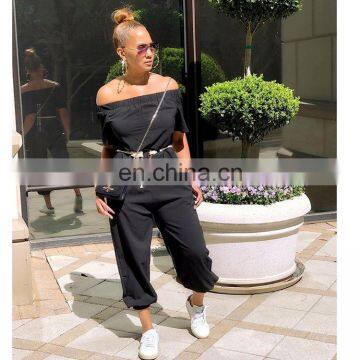 LAITE J2032 Autumn Women Solid Color Jumpsuit Ladies Off-shoulder Playsuit Jumpsuit for Women With Belt photo-5