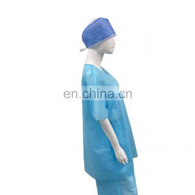 washable ppe anti static isolation clinic doctor gown with knit cuff for patient  work wear lab uniform