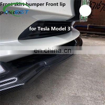 3 pcs Front skirt bumper Front lip protector for Tesla Model 3 Modification crash anti collision Automotive Collision Avoidance