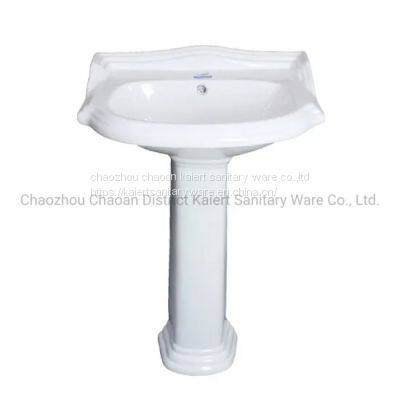 Bathroom Sanitary Ware Ceramic One Piece Pedestal Basin photo-2