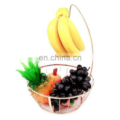 Steel Fruits Organiser Stand Rack Kitchen Iron Wire Banana Hanger Hanging Fruit Mesh Metal Basket