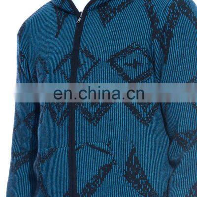 Plain Men Zipper Hoodie Intarsia Cashmere Cardigan photo-3