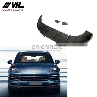 Modify Luxury 3pcs/set Carbon Fiber Car Front Spoiler for Porsche Cayenne Sport Utility 4-Door 2018-2019