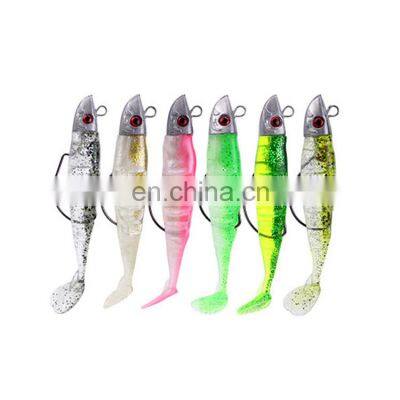 Hot Selling Multicolor Artificial Lure Pencil SinkingSoft Lead Head Bait Set With Hook 16g/ 26g For Pike Fishing Tackle Lures