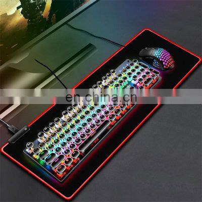 Long Customised Glorious Rubber Game Black Extended LED Large Custom RGB Mouse Pad