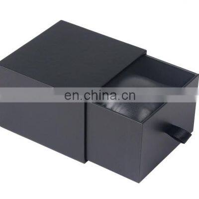 Unique Black Cardboard Sliding Watch Storage Box With Pillow photo-5