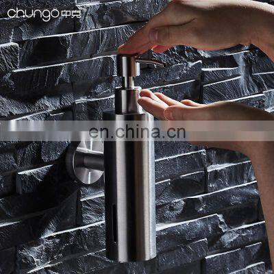 Wall mount liquid Squeeze hand bathroom accessories shower shampoo kitchen sanitizer metal modern soap pump dispensers