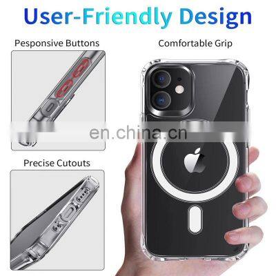 Shockproof Transparent Clear TPU Magnet Phone Case for Magsafe Case for Iphone 12 Pro Mini Max photo-4