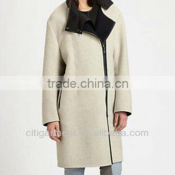 Detachable Vest-Layered Wool-Blend Coat
