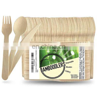 Yada China Wood Biodegradable Bamboo Cutlery Set Disposable Bamboo Knife Fork Spoon Cutlery Set Travel Knife Set photo-5