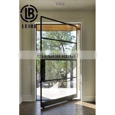 New Design And Hot Sale Tempered Glass Aluminium Pivot Front Door With Big Panel Glass