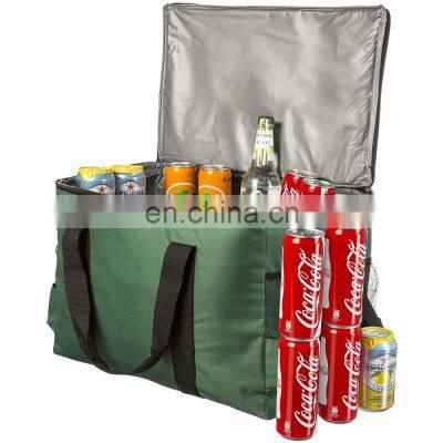 OEM Wholesale Cheap High Capacity Custom logo printing double side mesh pocket solf picnic cans insulated cooler bag