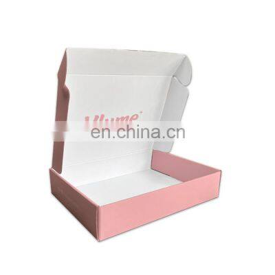 Custom Logo Cosmetic Clothes Craft Gift Pink Paper Box Eco- friendly Cardboard Mailer Shipping Corrugated Packaging Box