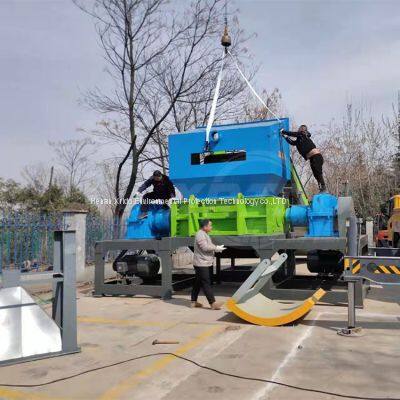 waste aluminum iron crusher double shaft rubber tyre tire shredding small scrap metal shredder plastic machine