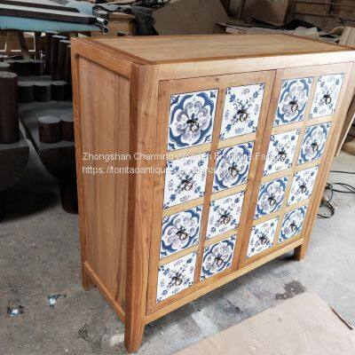 Solid Elmwood Side Board With Drawings photo-3