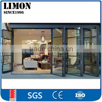 Energy saving aluminum bi folding glass interior door grill for sale