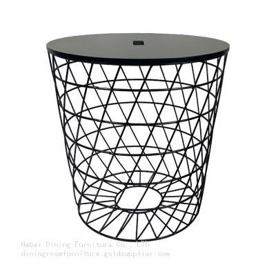 MDF Small Side Table Round Coffee Wire Legs DT-M16