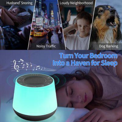 White Noise Sound Machine With Bluetooth Speaker With Seven Color Night Lights and 32 High Fidelity Soothing Sounds photo-2