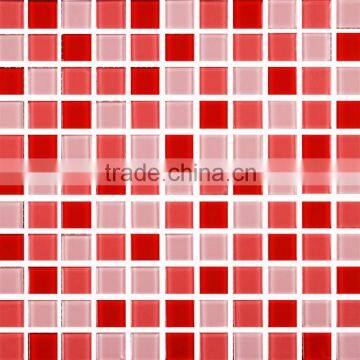 2014 factory price glass tile red glass mosaic tile