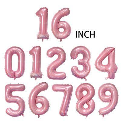 16inch Foil Globos Number Balloons 0123456789 Digital Aluminum Film Foil Balloon for Birthday Party Supplies Decorations