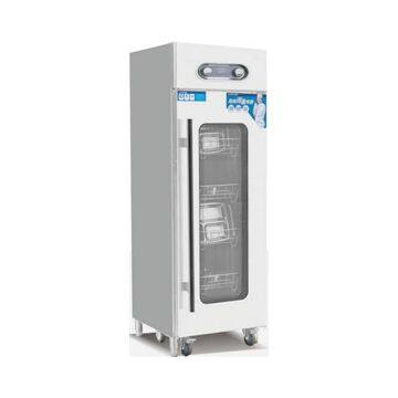 Industrielles UV-Lichtwellen-Hochleistungseinzeltür-Desinfektionsschrank mit Wagen und 360°-Abdeckungsdesign