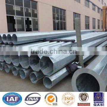 10m galvanized steel electrical pole for power transmission line