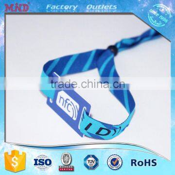 MDC483 Custom NFC polyester bracelet rfid fabric woven wristband for event                        
                                                Quality Choice