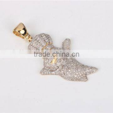 2016 Newest Designl Hip Pop 10k Gold Dolls Pendant With Real Diamond Necklace photo-3