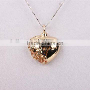 Fashion Hollow Heart Pendant 14k Gold Jewelry Christmas Best Gift