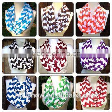 Wholesale Lady Fashion Polyester Circle Loop Cheveron Infinity Scarf