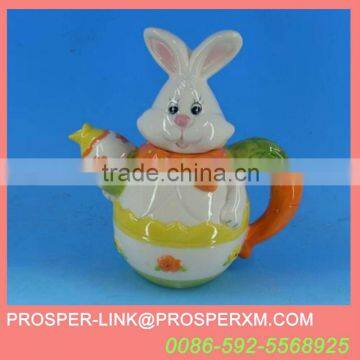 Rabbit ceramic easter teapot