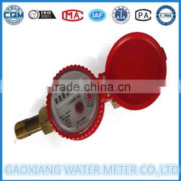 Brass body single jet mechanical water meter,hot water mfeter