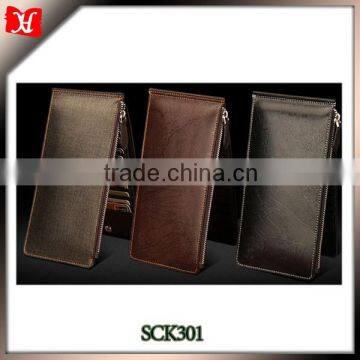 Fashion large capacity card holder leather material can hold phone and money