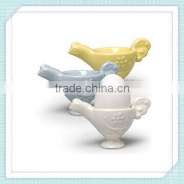 Chicken Ceramic Egg Cups - Blue, Yellow, White