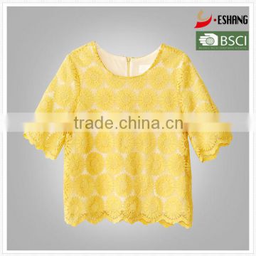 Ladies fashion design organza blouse