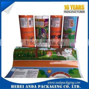 10kg 25kg Pet food packaging bag/ colored Pet food plastic packaging film roll