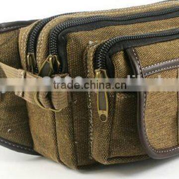 Men's Vintage Canvas Messenger Fanny Waist Hiking Pack bag Shoulder Small waist bags