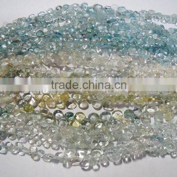 Natural Aquamarine Briolette gemstone beads