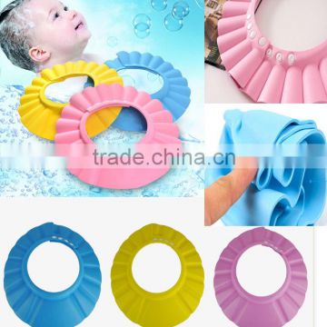 Adjustable baby shower cap / waterproof shampoo caps / kids bath hat