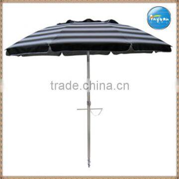 7 Foot Self Anchoring Beach Umbrellas W/tilt - Black and White Stripe