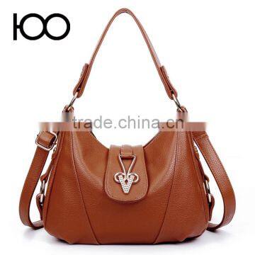 latest college girls shoulder bags genuine cow hide leather shoulder bag with custom logo