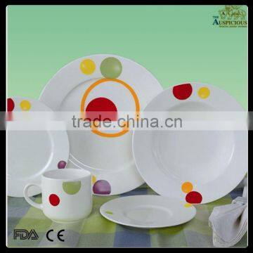 porcelain 20pcs round decal dinner set