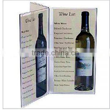 acrylic restaurant menu holder 3 pages