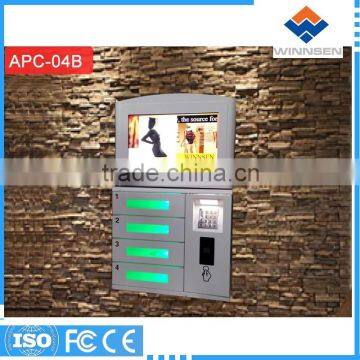 RFID card operated Wall mounted coin operated cell phone charging machines APC-04B