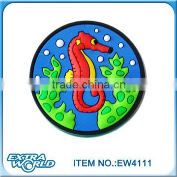 round 3d pvc sea horse fridge magnet