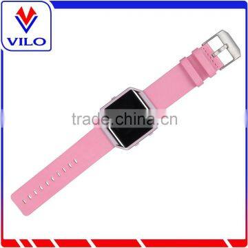Luxury Genuine Leather Wrist Strap Watch Band For Fitbit Blaze Smart Watch+Metal Frame photo-4
